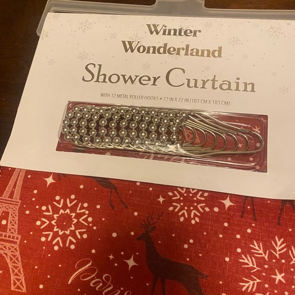 NEW Winter Wonderland shower curtain with metal hooks. - Picture 7 of 7